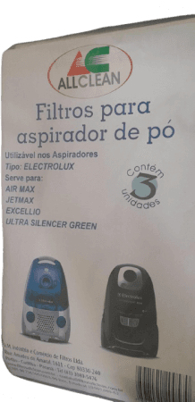 Sacos Descartáveis Electrolux Air Max, JetMax, Excellio e Ultra Silencer Green - Kit com 3 Unidades